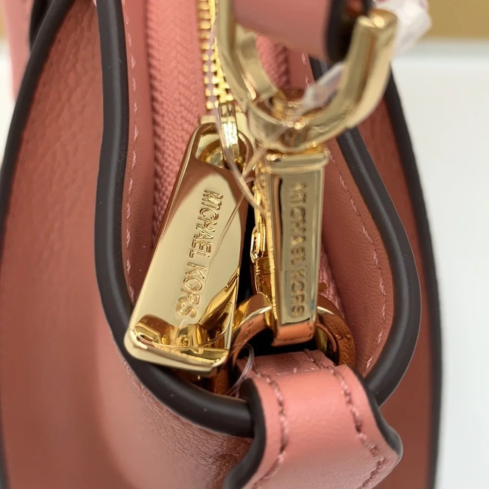 Michael Kors Avril Small Logo Top-Zip Satchel Sunset Rose